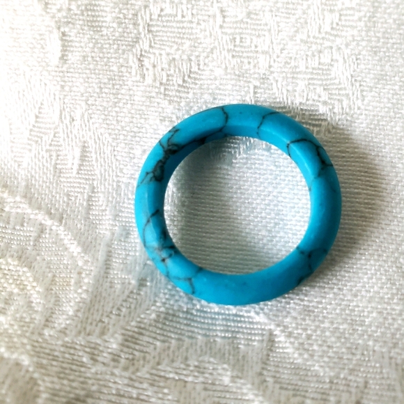 Genuine Turquoise Band Ring - Picture 2 of 3
